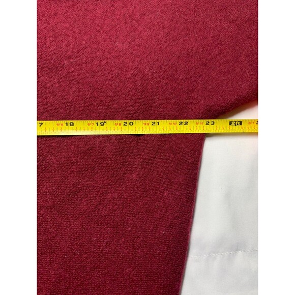 R LABEL V-Neck Sweater Wool Cashmere Burgundy Size L/XL Dolman Elbow Sleeve - Picture 5 of 9